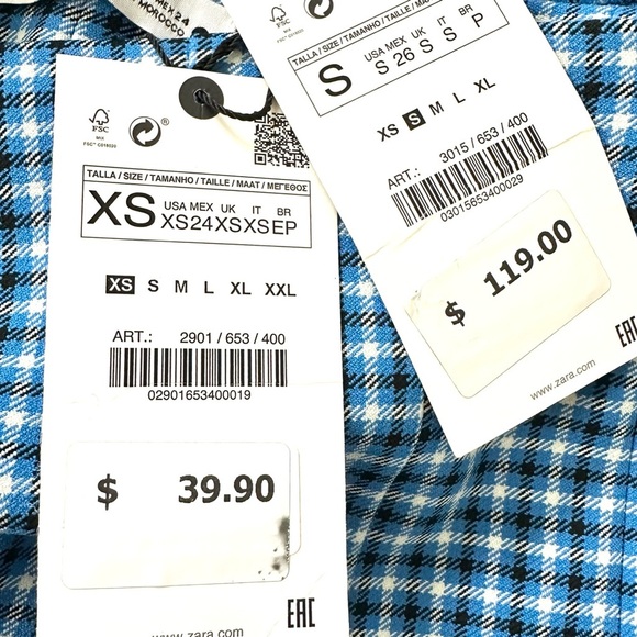 ZARA BLAZER CHECKED CROPPED LAPEL COLLAR & SKIRT - Picture 16 of 16